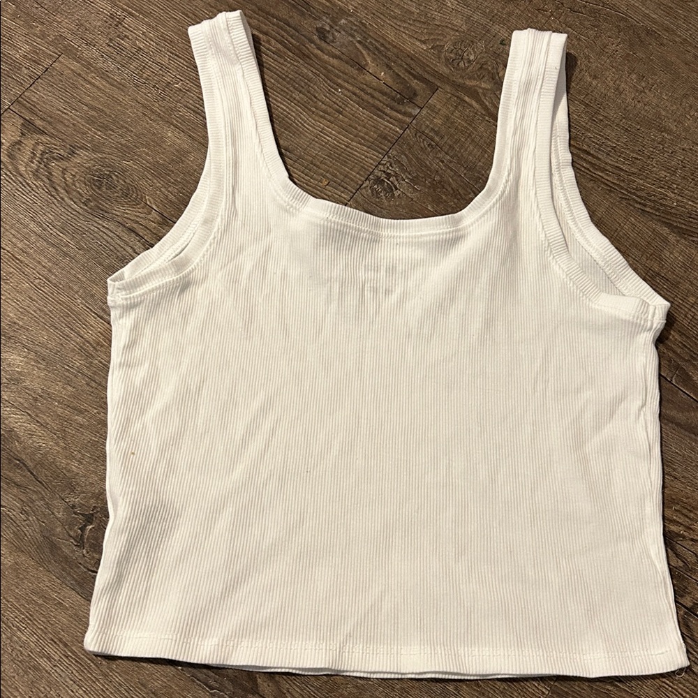 White Ribbed Tank Top - Picture 2 of 3